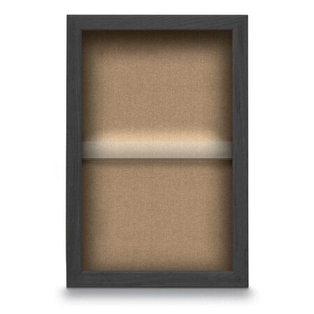 United Visual Products Indoor Enclosed Combo Board, 48"x36", Black Frame/Black & Pumice UVCB4836B-BLACK-PUMICE